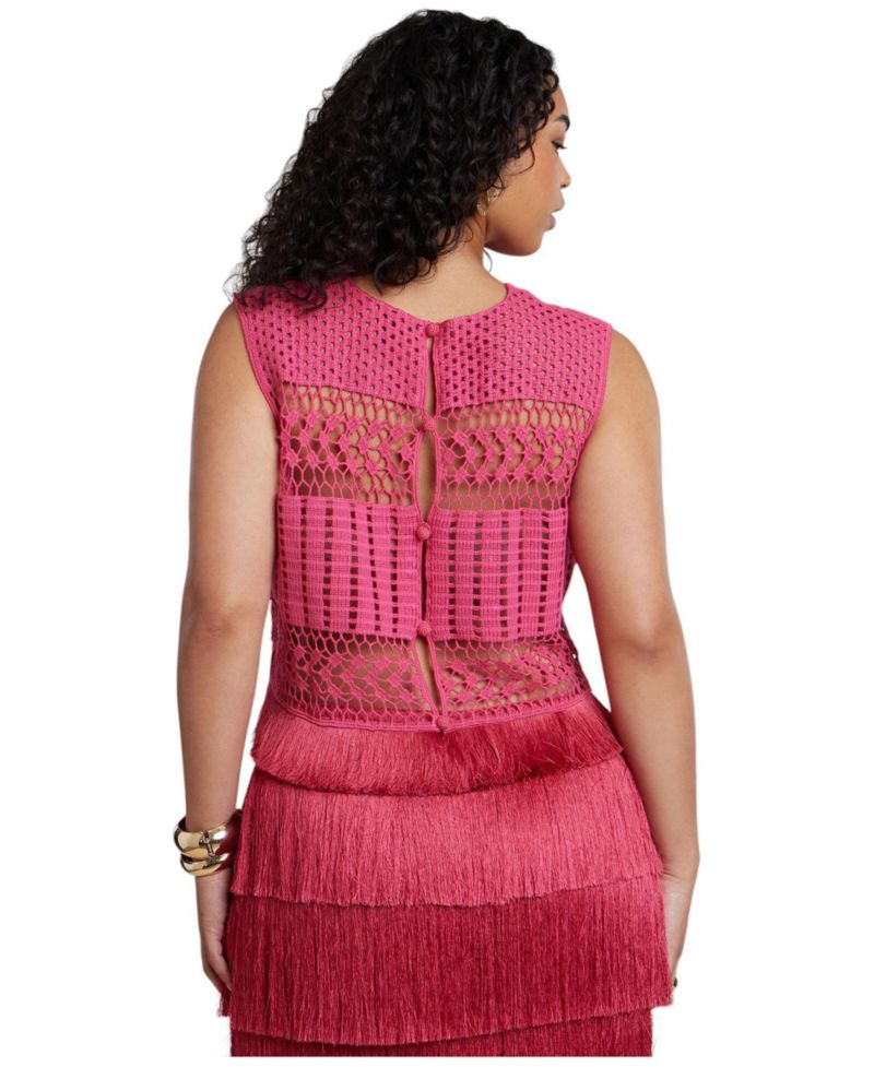 Women's Patbo Fringe Detail Crochet Top