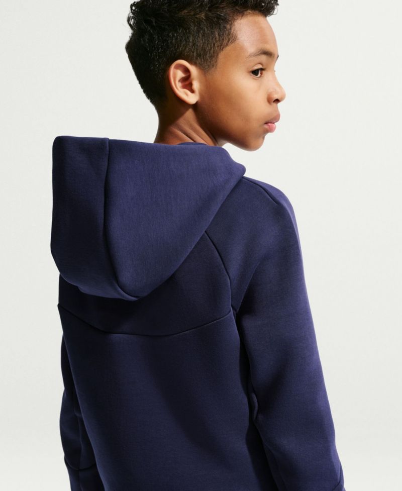 Big Boys and Girls Navy Barcelona Tech Fleece Raglan Full-Zip Hoodie