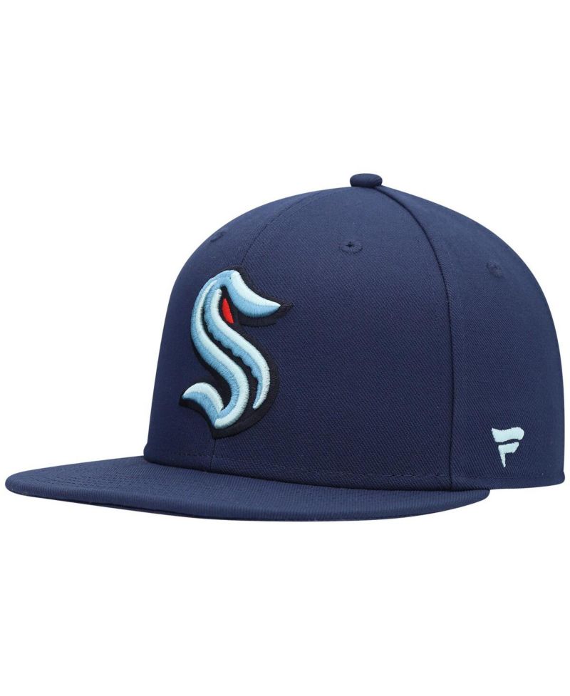 Men's Deep Sea Blue Seattle Kraken Primary Team Logo Snapback Hat