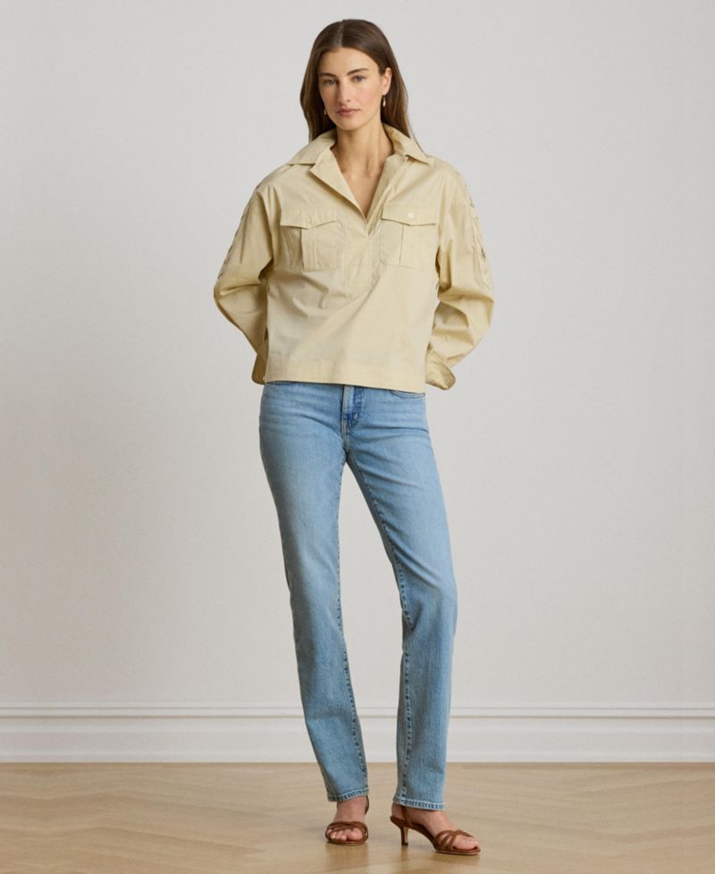 Women's Long-Sleeve Cropped Shirt