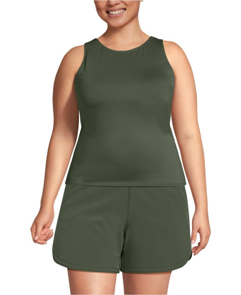 Women's DD-Cup High Neck UPF 50 Modest Tankini Swimsuit Top