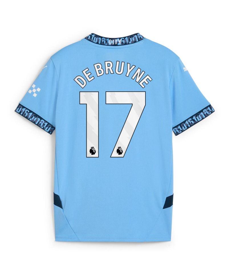 Youth Kevin De Bruyne Light Blue Manchester City 2024/25 Home Replica Player Jersey