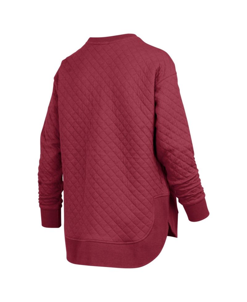 Women's Florida State Seminoles Quilted Oversized-Fit Long-Sleeve Pullover Sweatshirt