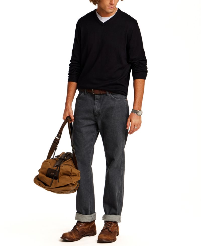 Men's Cashmere Holiday V-Neck Sweater