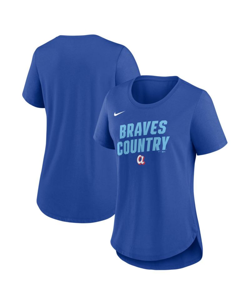 Women's Royal Atlanta Braves 2026 City Connect Team Phrase Lockup Tri-Blend T-Shirt