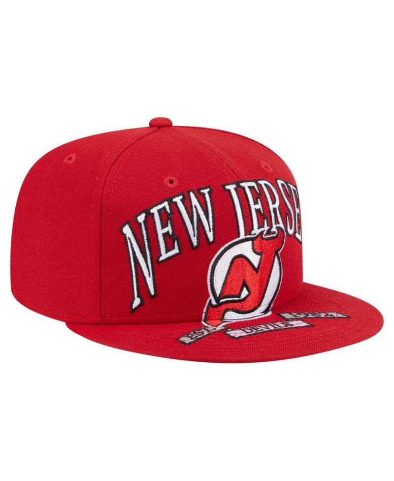 Men's Red New Jersey Devils Oversized Vintage Arch 59Fifty Fitted Hat