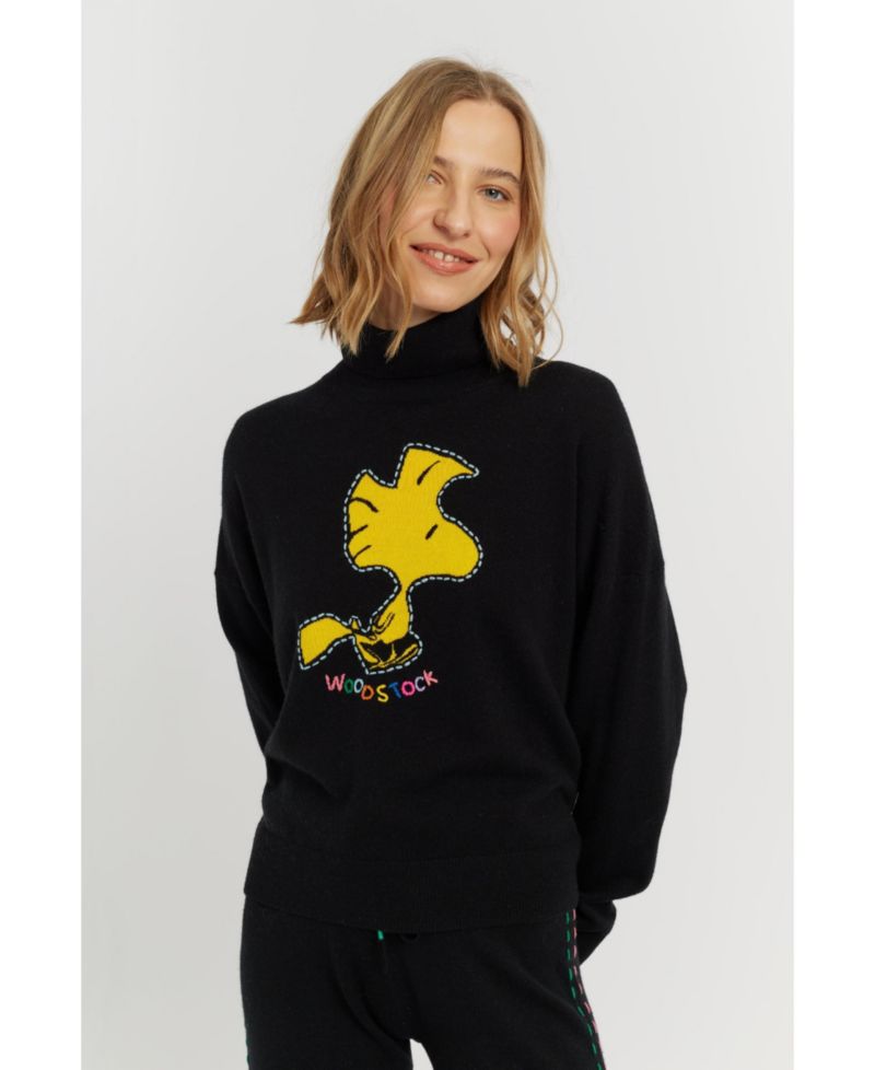 Women's Wool-Cashmere Woodstock Roll Neck Sweater