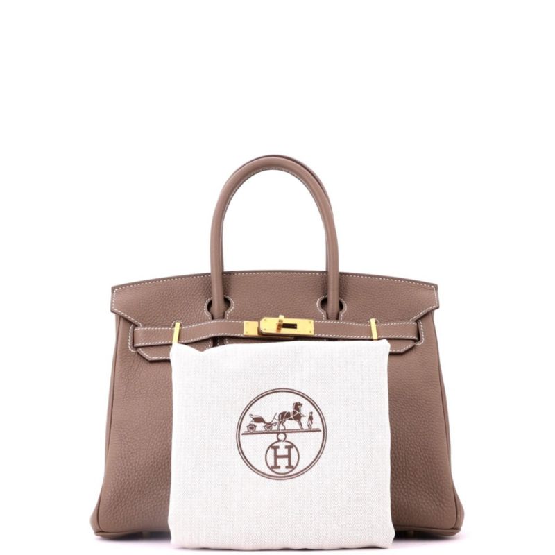 Birkin 30 Handbag Grey Togo with Gold Hardware