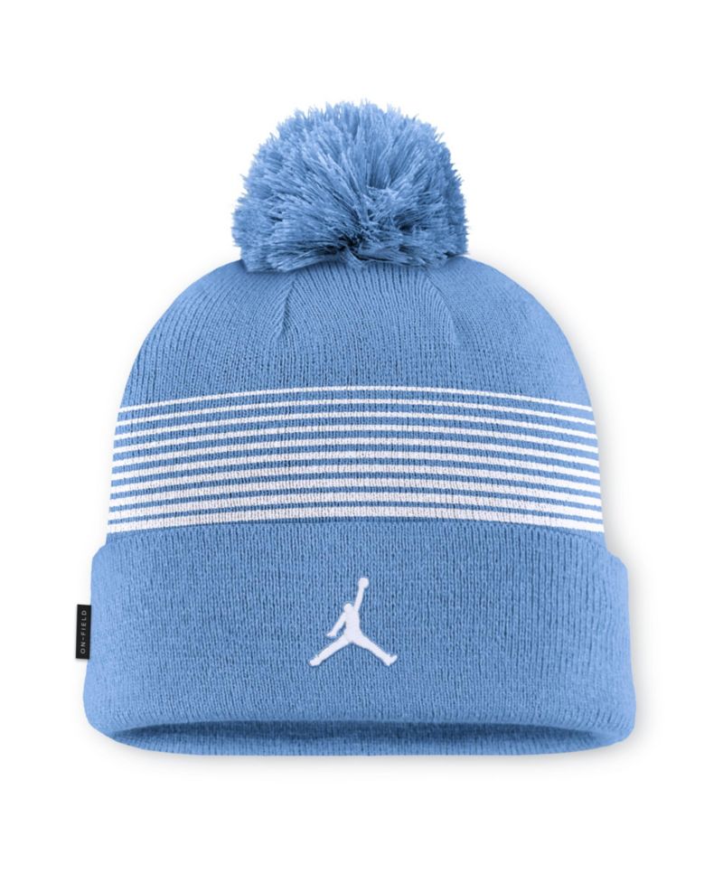 Men's and Women's Light Blue North Carolina Tar Heels 2026 On-Field Cuffed Knit Hat with Pom