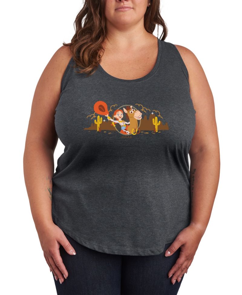 Plus Size Toy Story 5 Jessie Riding Bullseye Western Racerback Sleeveless Tank Top