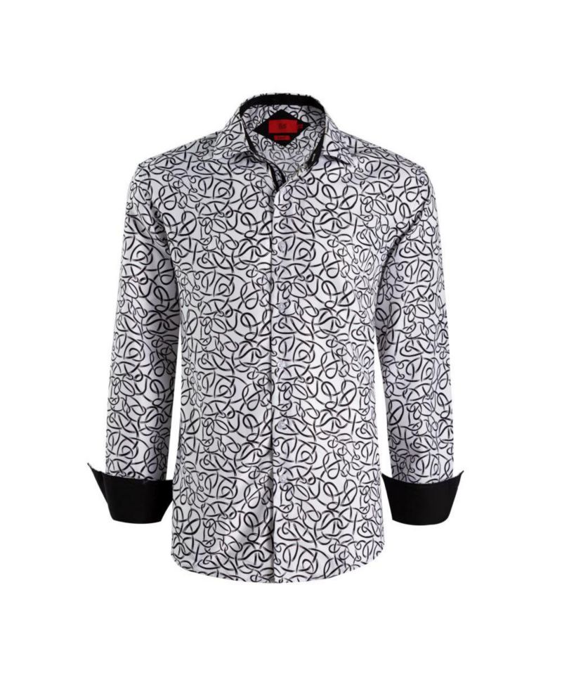 Men's Slim Fit Swirl Print Shirt