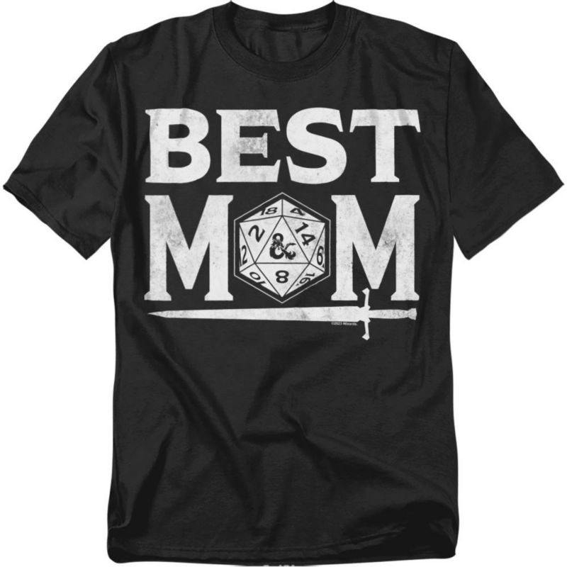 Men's Dungeons Dragons Mother's Day Best Mom D20 Dark T-Shirt