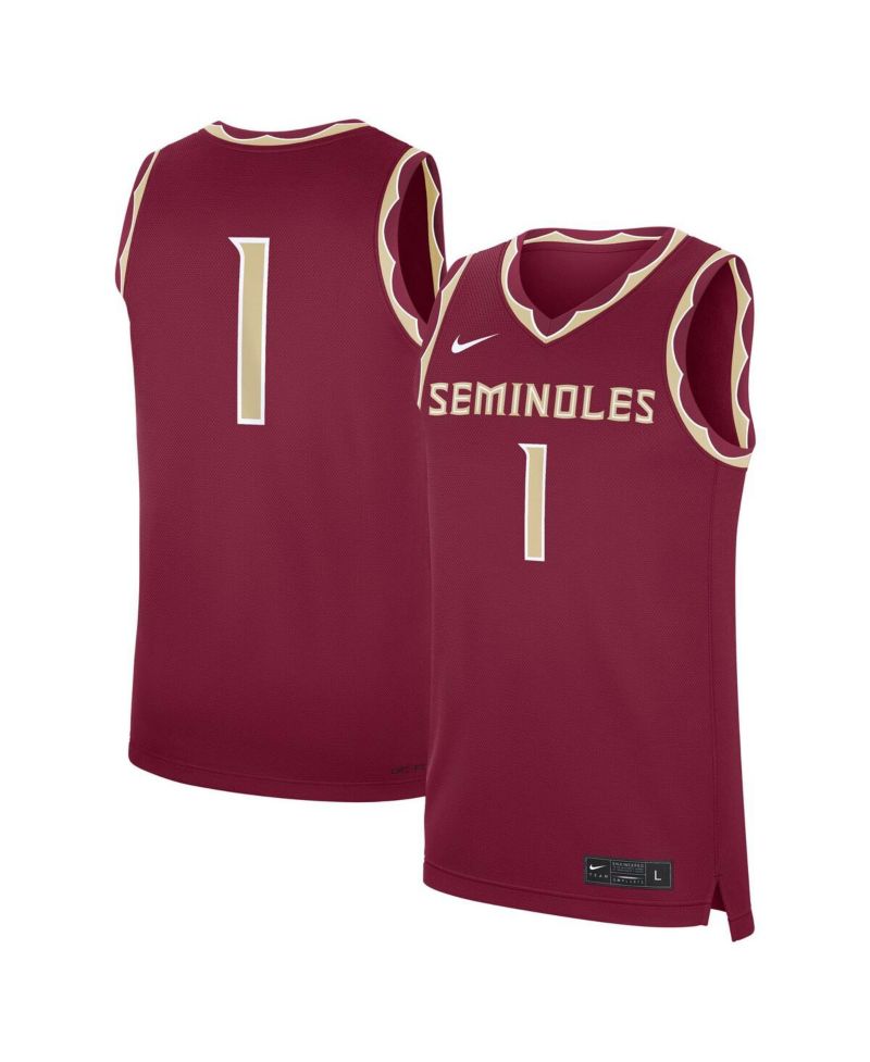 Men's 1 Garnet Florida State Seminoles Road Replica Jersey