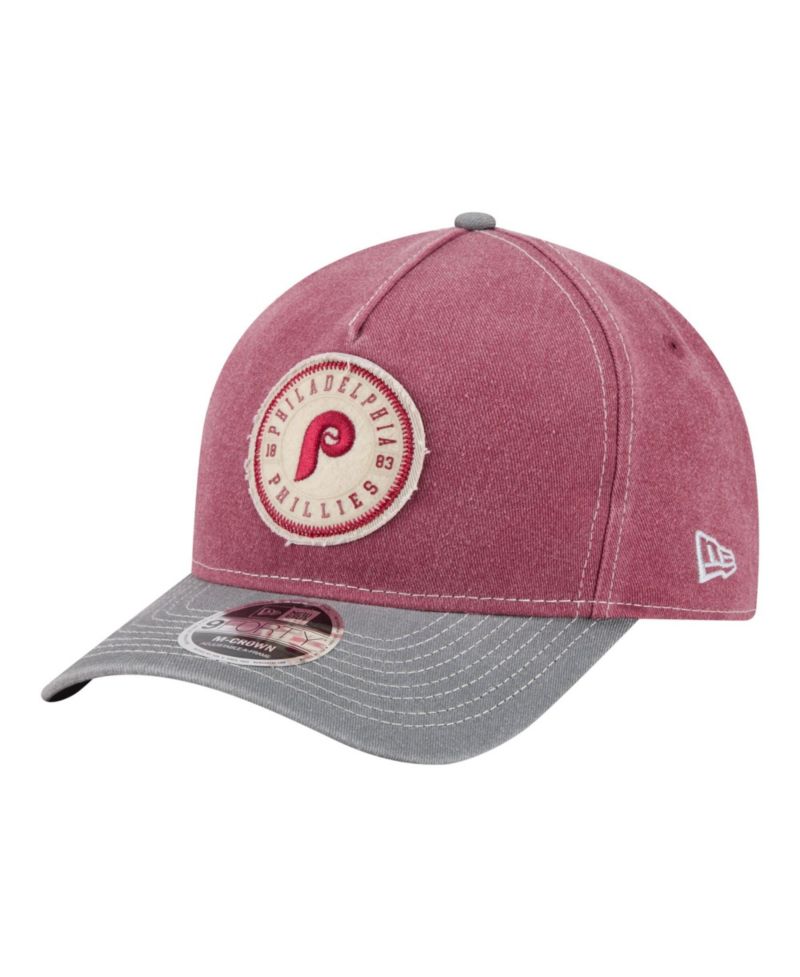Men's Burgundy/Gray Philadelphia Phillies Felt M-Crown 9FORTY Adjustable Hat