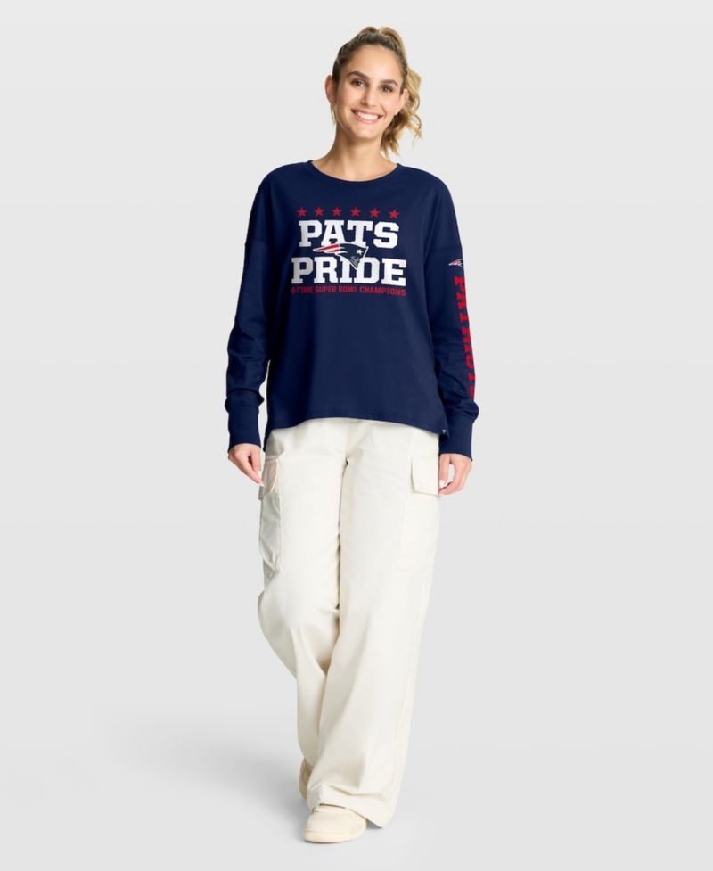 Women's Navy New England Patriots Hometown Legacy Long Sleeve T-Shirt