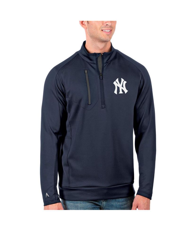 Men's Navy/Gray New York Yankees Generation Quarter-Zip Pullover Jacket