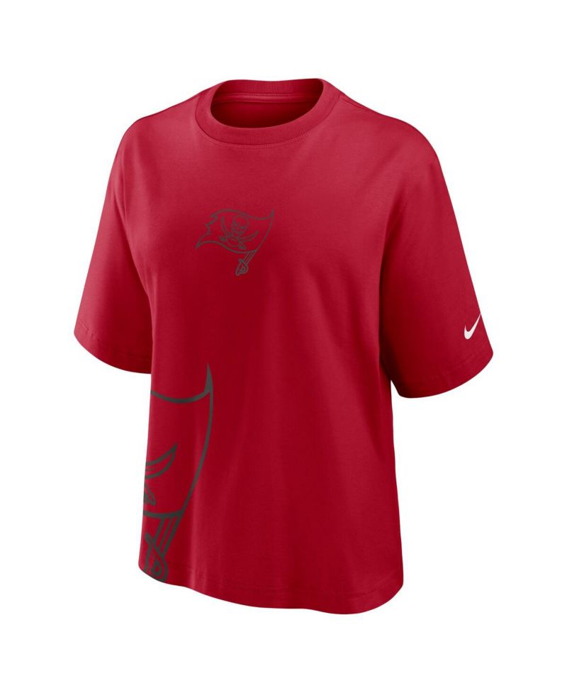 Women's Red Tampa Bay Buccaneers Boxy T-Shirt