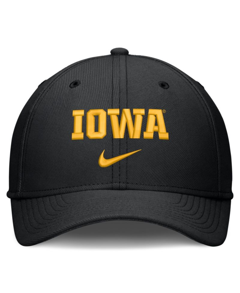 Men's Black Iowa Hawkeyes Rise On-Field Swoosh Flex Dri-FIT Flex Hat