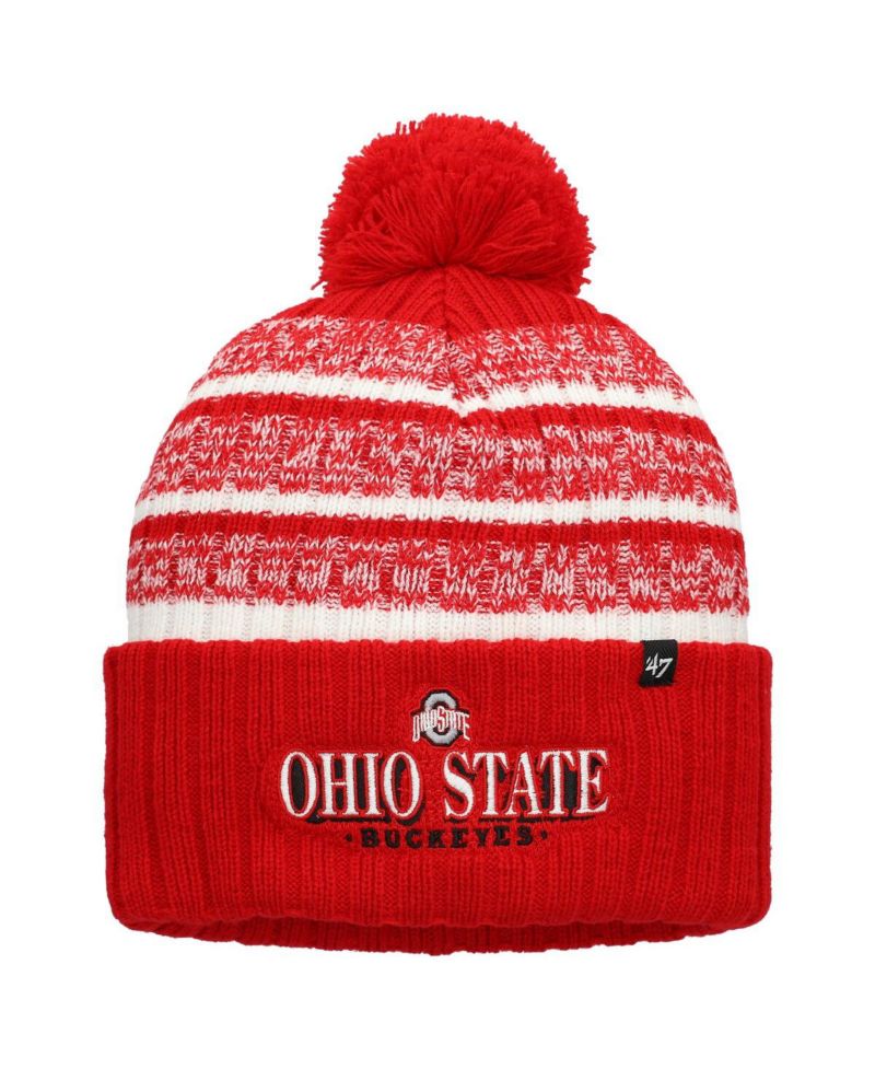 Men's Scarlet Ohio State Buckeyes Tavern Cuffed Knit Hat with Pom