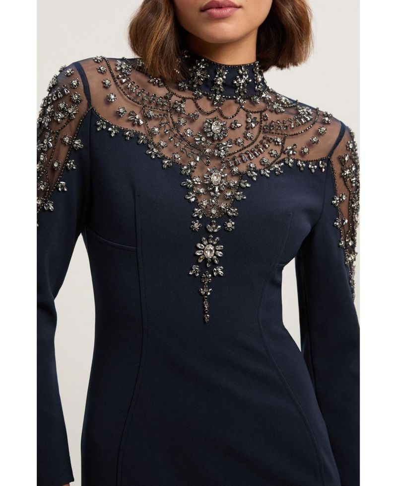Women's Crystal Embellished Maxi Dress