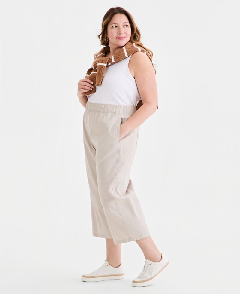 Women's Pull-On Wide-Leg Capri Pants