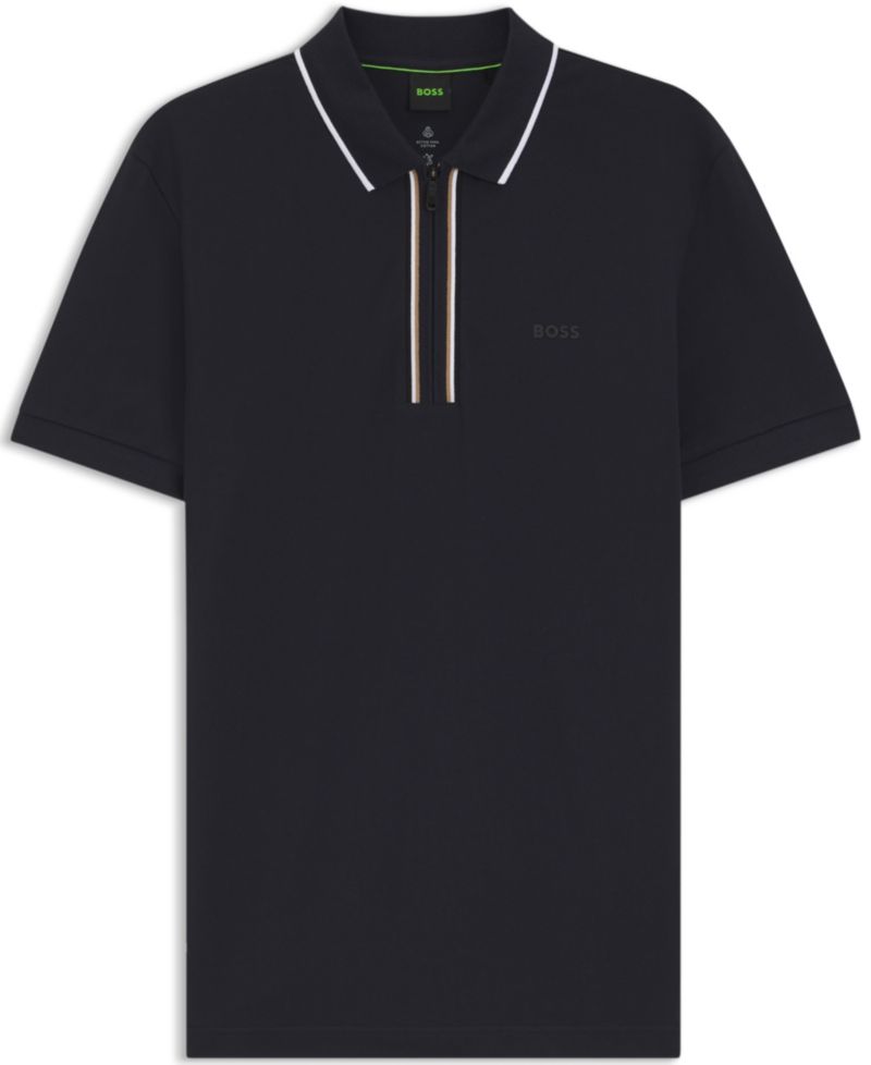 Men's Moisture-Wicking Stretch Cotton Slim-Fit Polo Shirt