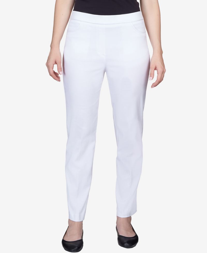 Petite Classics Tummy-Control Pull-On Straight-Leg Pants, Petite & Petite Short