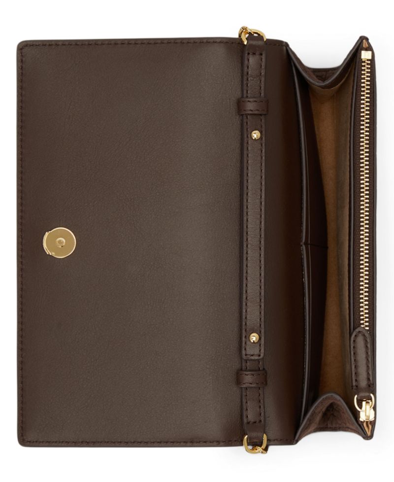 Crocodile-Embossed Medium Adair II Leather Crossbody Wallet