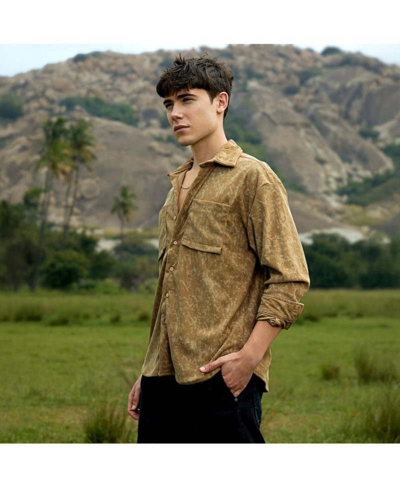 Men's Faded Corduroy Oversized Shirt