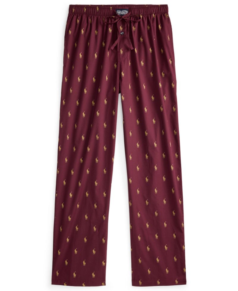 Men's Woven All Over Polo Player Pajama Pants