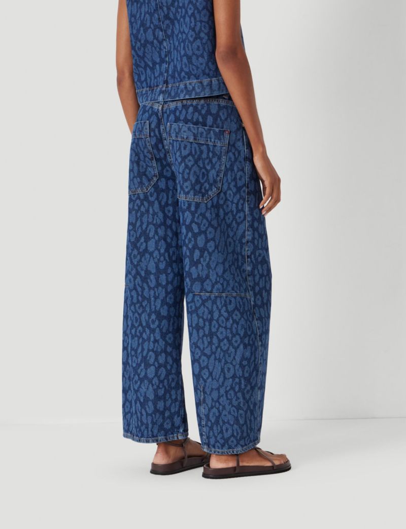Women's Cropped Bree Horseshoe Barrel Leg Jeans