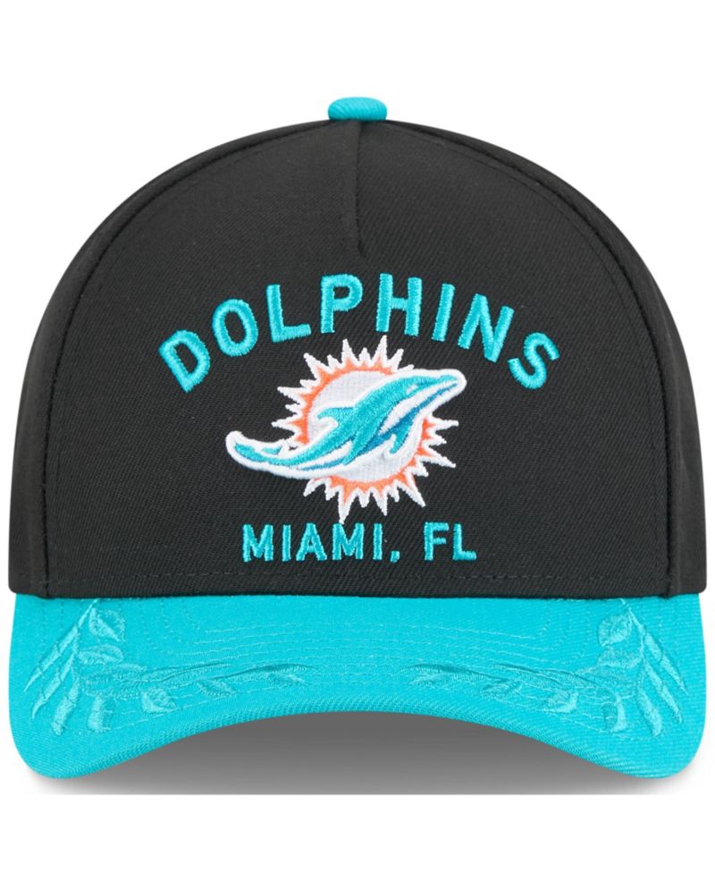 Men's Black/Aqua Miami Dolphins 2025 NFL Draft 9FORTY A-Frame M-Crown Adjustable Hat