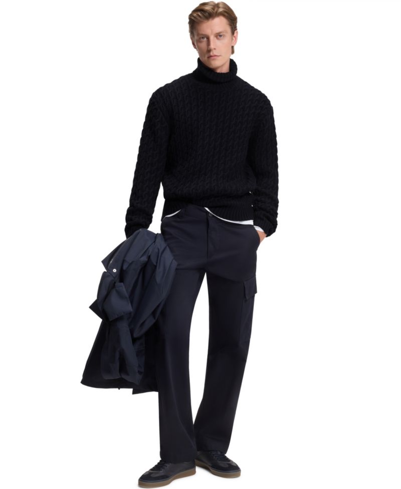 BECKHAM x BOSS Men's Wool Cashmere Cable-Knit Sweater