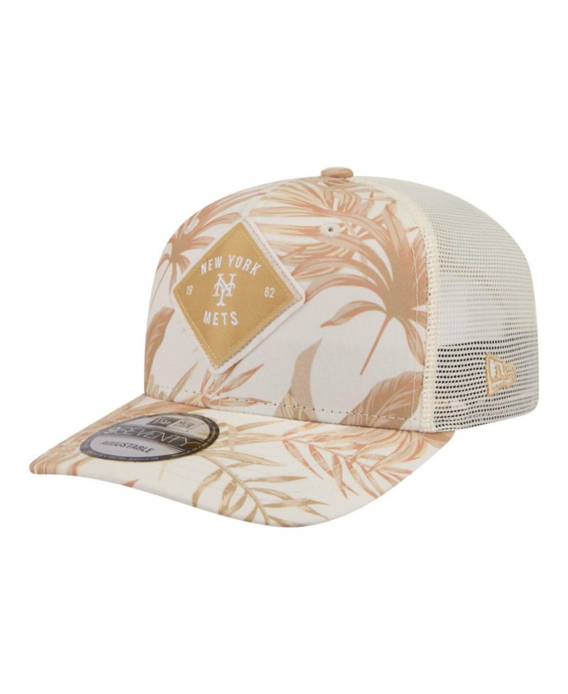 Men's Tan New York Mets Tonal Palm COOLERA 9SEVENTY Adjustable Trucker Hat