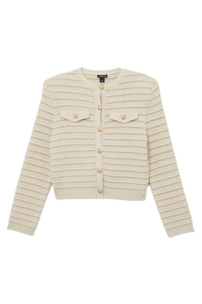 Women's Textured Military Trim Knit Jacket