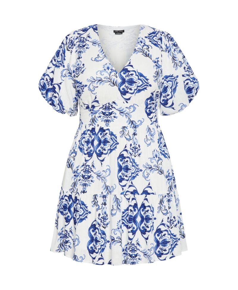 Women's Winslow Fit & Flare Print V-Neck Dress
