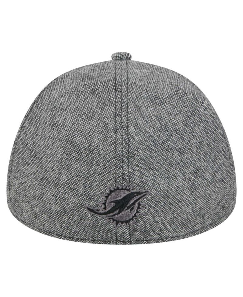Men's Gray Miami Dolphins Peaky Duckbill Fitted Hat