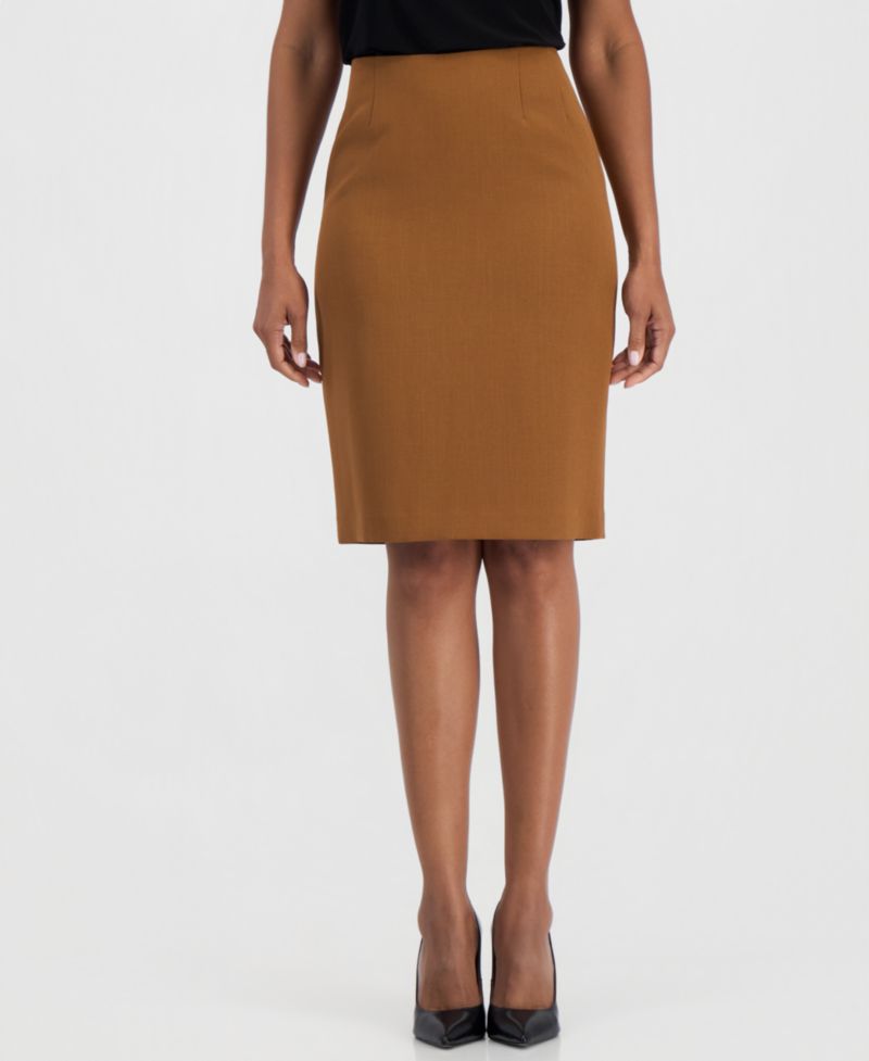 Women's Slim Pencil High-Waisted Knee-Length Skirt