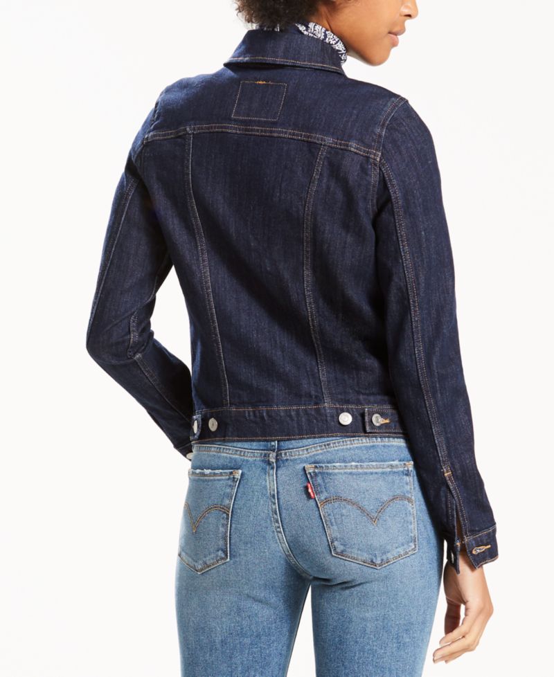 Plus Size Button-Down Original Denim Trucker Jacket