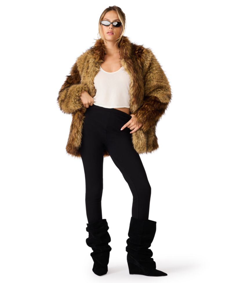 Women's Norie Faux Fur Colorblock Coat