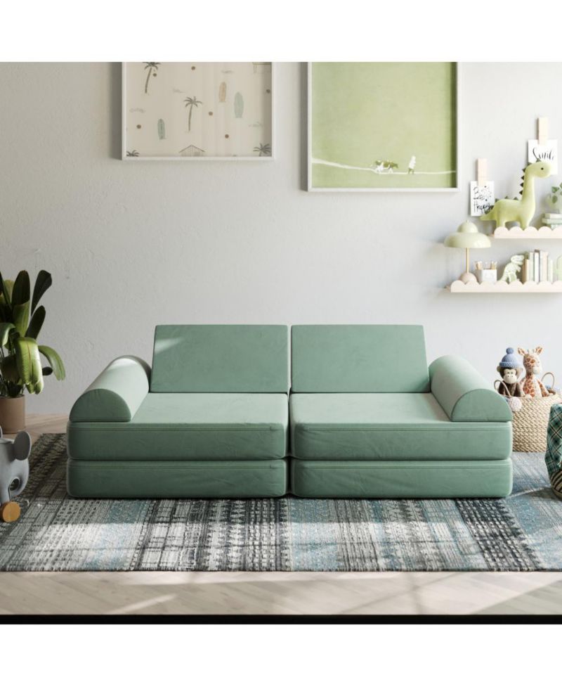 Conner Modular Play Couch For Kids With Convertible 6-Piece Design And Soft Foam Cushions