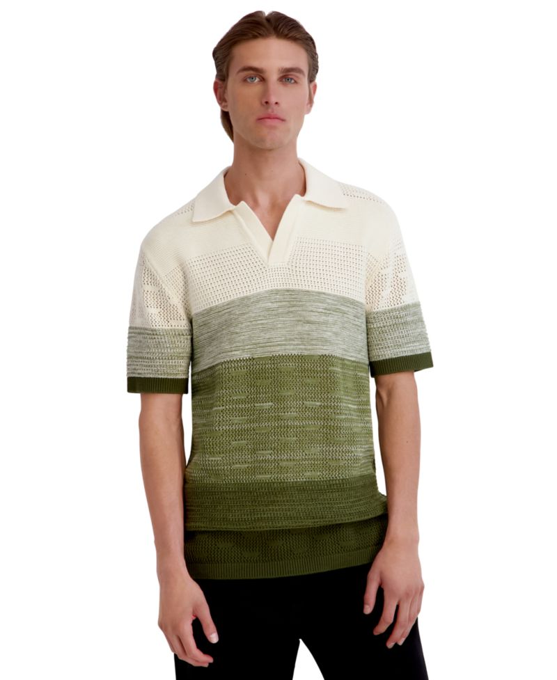 Men's Short-Sleeve Johnny Collar Polo Shirt