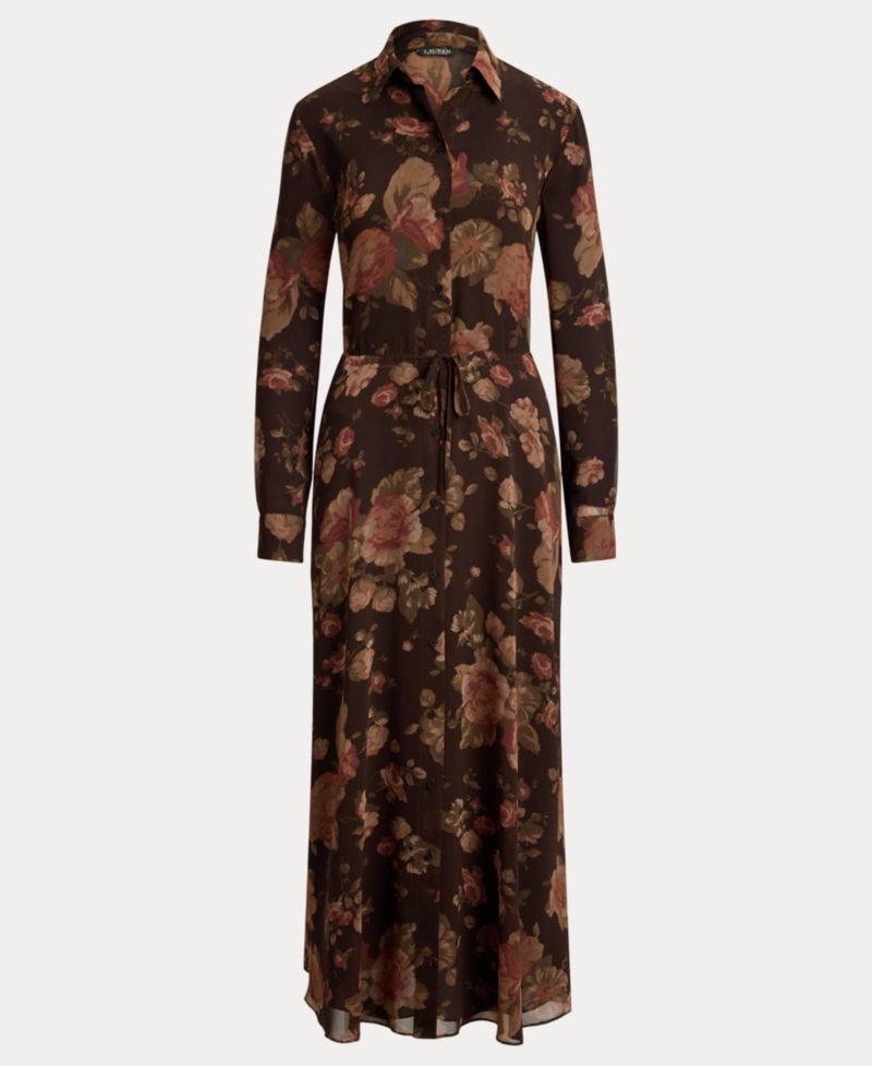 Women's Floral-Print Chiffon Shirtdress