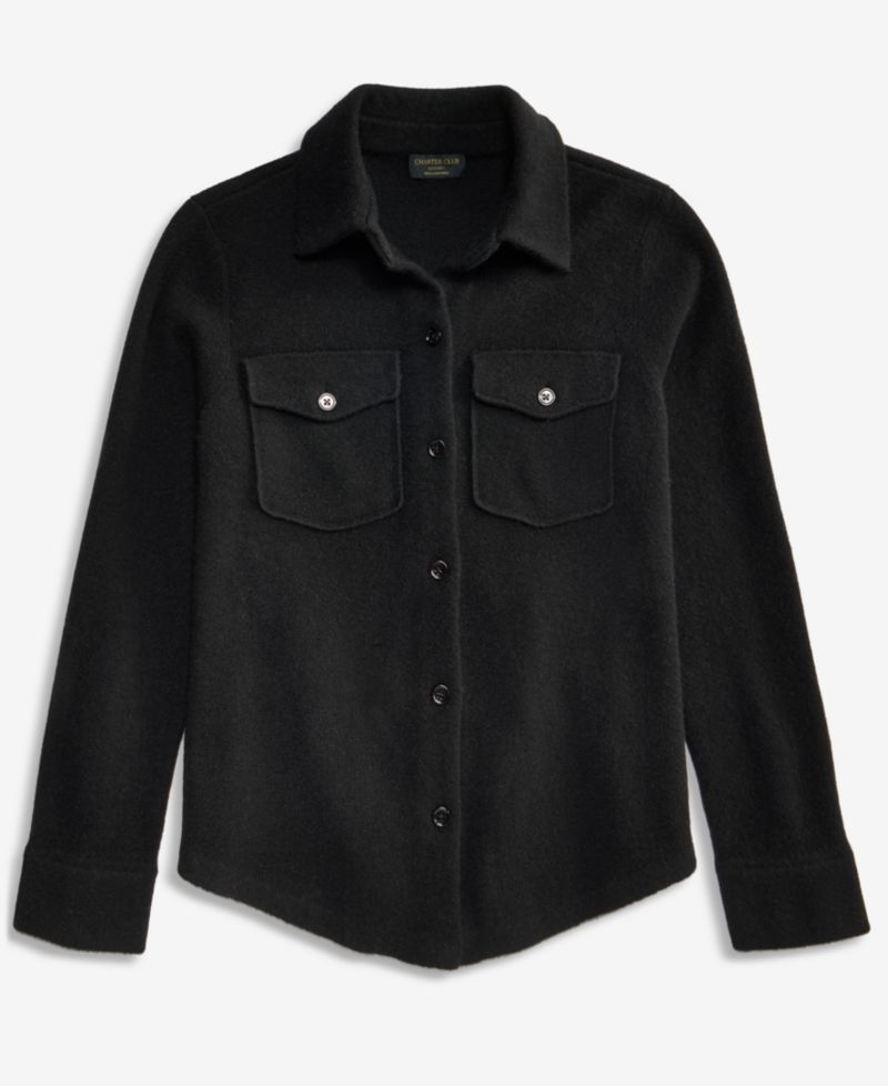 Women's 100% Cashmere Collared Shacket