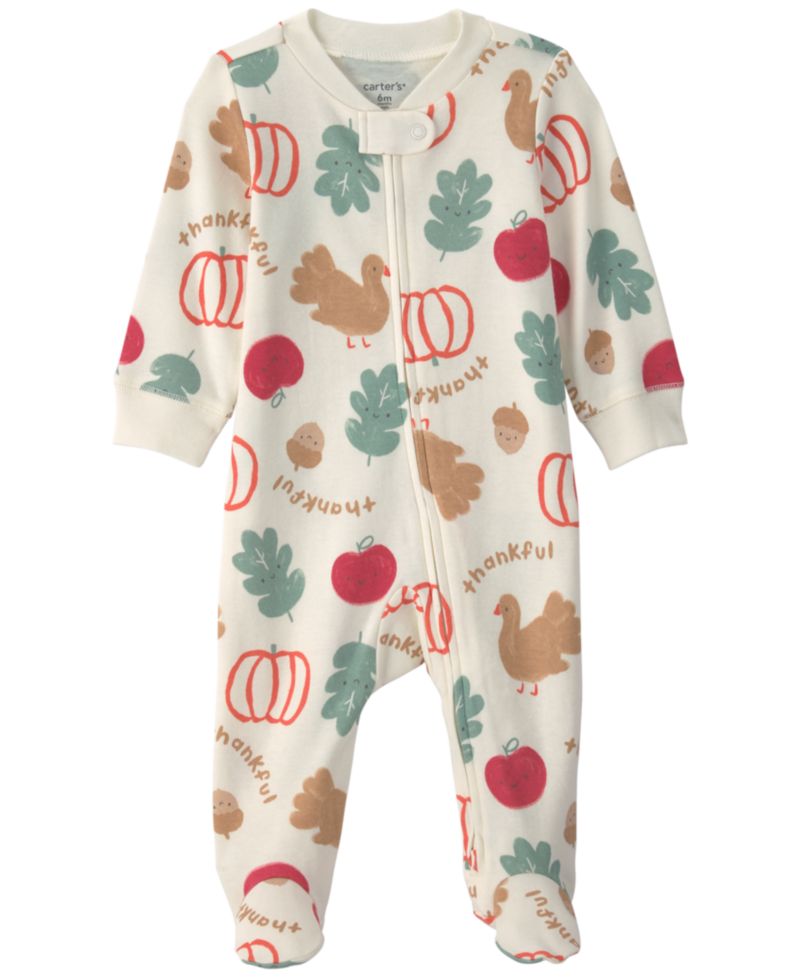 Baby Boys' and Baby Girls' Thanksgiving 2-Way Zip Sleep & Play