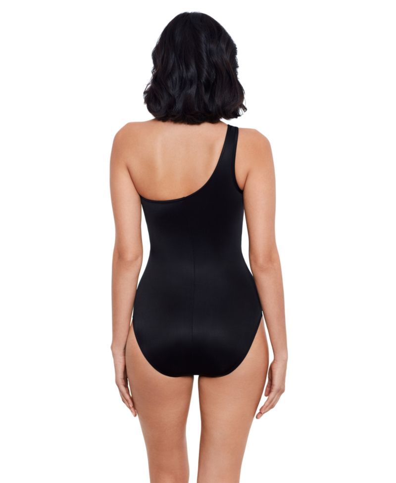 Women's Network Jena One-Shoulder Allover-Slimming One-Piece Swimsuit