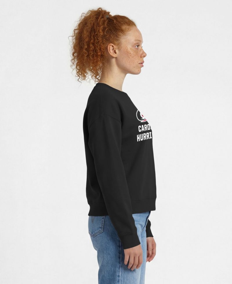 Women's Black Carolina Hurricanes Wordmark Lockup Powerblend Sweatshirt