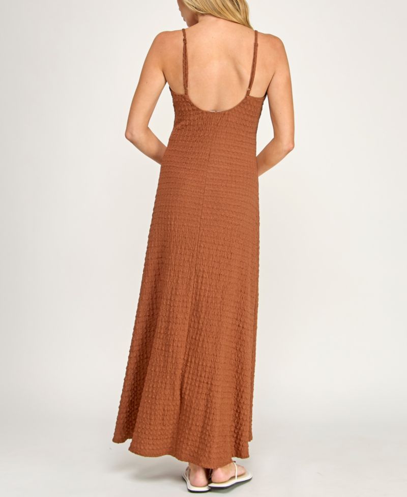 Juniors' Sleeveless Cowl Neck Maxi Dress