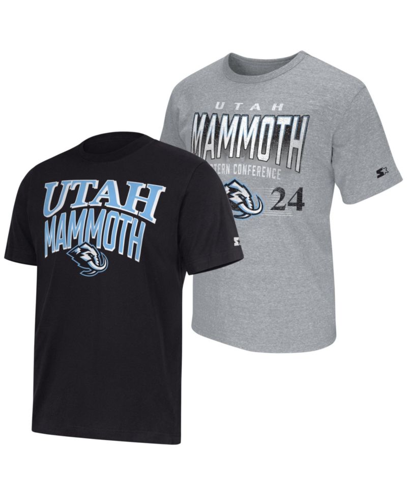 Men's Black/Heather Gray Utah Mammoth Two-Pack T-Shirt Set