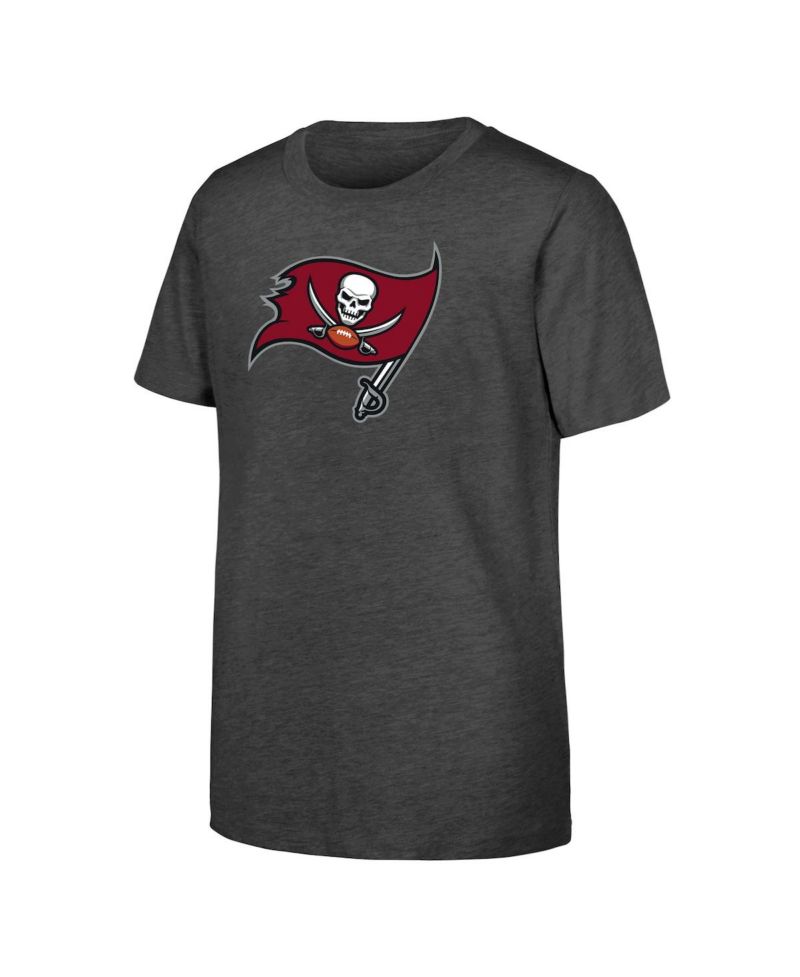 Big Boys and Girls Pewter Tampa Bay Buccaneers Primary Logo T-Shirt